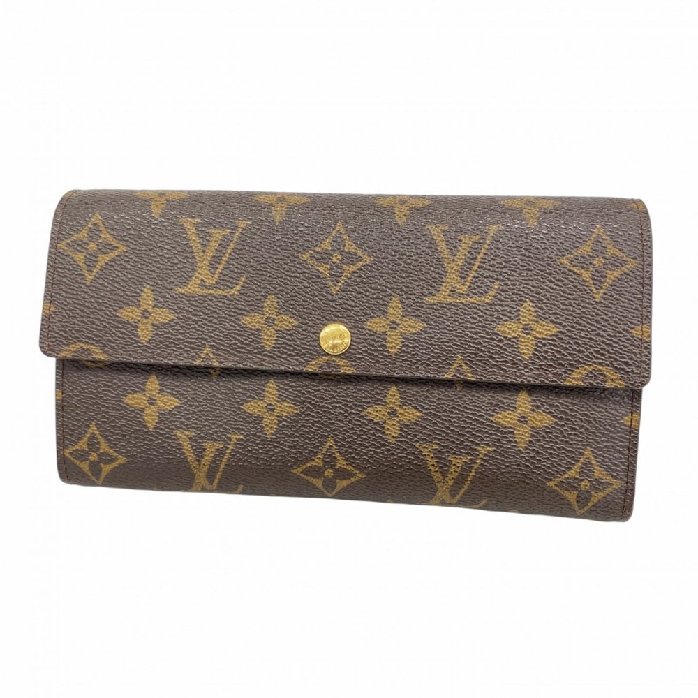 Louis Vuitton Monogram Pochette Porte Monnaie Credit Long Wallet M61726 Brown